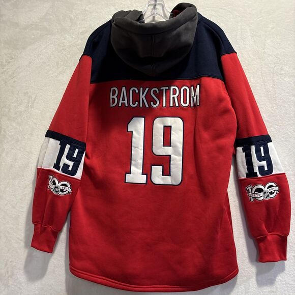 Washington Capitals Backstrom #19 Old Time Hockey Hoodie Jersey Men's Size Large - Picture 7 of 15
